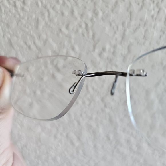 SILHOUETTE 4379 40 5379 6054 Creme Womens Rectangle Rimless Eyeglasses 53-19-135 - Picture 3 of 6